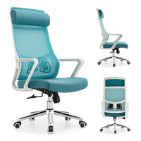 Fauteuil de bureau ergonomique pivotant et réglable en hauteur, dossier haut, en tissu et maille, confortable, pour ordinateur, style contemporain