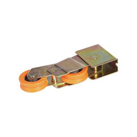 Roulettes double en acier au design moderne Cowell NA002, cadre en acier zingué, roue en nylon de 4 mm d'épaisseur, faible bruit, utilisation extérieure, 2 roulettes pour porte