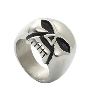 Men's <b>Titanium</b> Steel Skull <b>Ring</b> Silver Retro Punk Style Jewelry Gift 26025 - Product Image 1