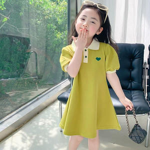 Robe polo pour fillettes, manches courtes, style golf/tennis, coupe trapèze, robe de jeu, robe d'été en coton, uniforme scolaire pour bébés filles - Product Image 6