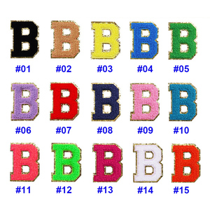 Hot bán màu sắc khác nhau A-Z long lanh Chenille các bản vá lỗi sắt trên hat thư thêu các bản vá lỗi cho quần áo - Product Image 3