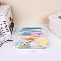 Étui rigide en plastique transparent avec double fermeture éclair, pochette rigide portable, organiseur de voyage pour le rangement des jouets
