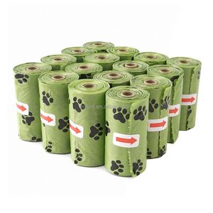 Sacs à déjections canines biodégradables en vrac, parfumés, sacs à déjections pour chats dégradables, sacs écologiques pour chiens, pour l'extérieur et la maison, avec cordon de serrage - Product Image 4