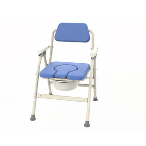 Chaise de toilette avec dossier rabattable, capacité de 150 kg, hauteur réglable, pour personnes âgées, utilisation dans la salle de bain - Product Image 1