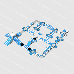 定制充气障碍赛水上乐园巨型浮球组合游乐攀登浮水滑梯充气水上乐园 - Product Image 2