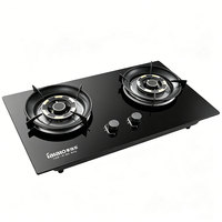 Table de cuisson à gaz moderne à 2 brûleurs, classe A en termes d'efficacité énergétique, surface en verre intégrée, usage domestique, prix d'usine, vente en gros