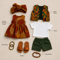 Poupées en peluche en polyester de 16 pouces pour garçons et filles, ensemble avec robe Ankara et gilet Kente, personnalisables, jouets doux noirs pour tout-petits