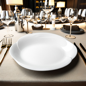 12-Inch Modern Restaurant Porcelain <strong>Serving</strong> Oval Platter with Large Stone Lines Ceramic <strong>Big</strong> <strong>Plate</strong> and Dinnerware Dishes - Product Image 1