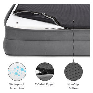 Роскошная ортопедическая кушетка для домашних животных, съемная моющаяся покрывка из искусственного меха, водонепроницаемая поддерживающая пена для средних собак - Product Image 5