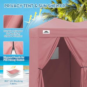 Tente Pop-Up EAGLE PEAK 8x4, Abri Résistant à l'Eau, Protection Solaire, Plage, Piscine, Vestiaire, Séances Photo (Rose), Acier Allié, Polyester - Product Image 2