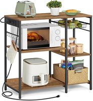 Étagère de rangement de cuisine, paniers métalliques coulissants et support pour four à micro-ondes, adaptés à la cuisine