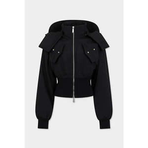 Chaqueta Corta Utilitaria para Mujer, Estilo Cyber Y2K Techwear, con Capucha Desmontable y Cintura Ajustada, para Uso Diario y Skate - Product Image 1