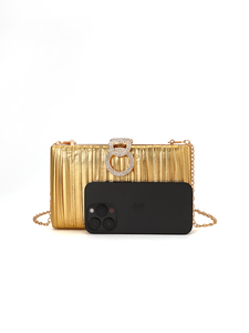 Bell Original Luxury Branded PU Leather Black Square Evening <b>Clutch</b> Bag Chains Party <b>Wedding</b> Banquets Elegant Designer - Product Image 4