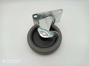 Roulettes en PU grises de haute qualité 100x25 Offre Spéciale plaque de roue de roulette d'hôpital avec frein fabriquées en Chine - Product Image 4