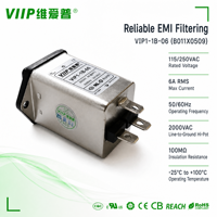 Filtre de bruit EMI à double fusible VIIP VIP1-1B-06 B011X0509 6A, 115/250VAC, montage sur panneau, entrée IEC