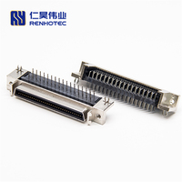 Conector Hembra SCSI de 68 Pines de Ángulo Recto para Montaje en Panel, PCB de 68 Pines Recto, 68-SCSI 1.27mm, Adaptador de Disco Duro SSD