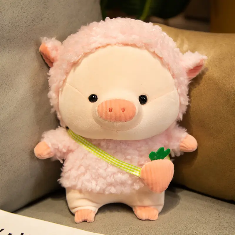 high quality 11inch custom plush dressing pig doll toy for kids stuffed animals toys maker lovely soft wholesale