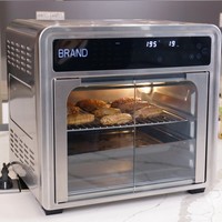 Four Friteuse à Air Double Électrique de Qualité 28L, Boîtier en Acier Inoxydable Compatible RV et Voiture, Mini Four à Micro-ondes Grille-pain