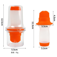 Pinceau à huile en silicone avec flacon de rangement transparent, pinceau de cuisson portable pour barbecue, grillades, cuisson, pâtisserie, utilisation en cuisine