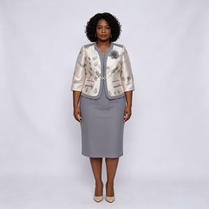 Traje de dos piezas de lujo para mujer, talla grande, para iglesia, uso doméstico o de negocios - Product Image 4