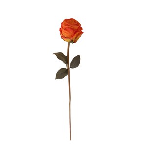Flor Artificial de Rosa con Borde Quemado, Tacto Realista, Tallo Individual, Decoración Floral Romántica para Mesa, Lista para Enviar - Product Image 6