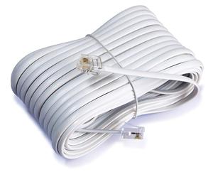 Câble de rallonge de <span class=keywords><strong>ligne</strong></span> téléphonique RJ11 4P2C mâle vers mâle blanc pour une utilisation de <span class=keywords><strong>ligne</strong></span> fixe durable - Product Image 1