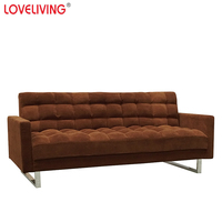 Sofá Cama de Tela de 3 Plazas, Estilo Nórdico, Personalizado de Fábrica OEM, para Decoración del Hogar, Sala de Estar, Dormitorio o Apartamento