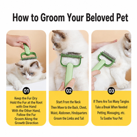 Peigne démêlant double face pour animaux de compagnie, râteau pour sous-ventre de chien et chat, brosse de toilettage pour poils longs