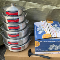 Ensemble de casseroles en aluminium lourd de haute qualité, 6 pièces, avec couvercle et poignée métalliques, pour soupes et ragoûts
