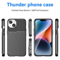 Coque de protection antichoc en TPU souple mat antidérapant avec rayures pour iPhone 14 Plus 13 15 16 17 Pro Max