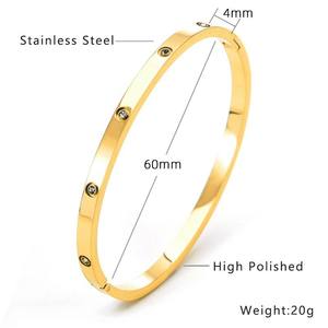Superventas de Moda, Pulsera de Acero Inoxidable con Circonita Microincrustada, Joyería chapada en Oro de 18K PVD, Regalo para Parejas - Product Image 4