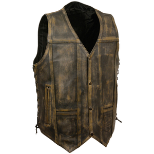 Professional Manufacture Men's Casual Thickly Fleece PU Leather Vest Waistcoat <b>Covered</b> Button Men's <b>Tank</b> Tops for Winter Season - Product Image 1