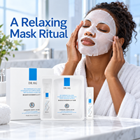 DR.HG Set Masker Wajah dan Esens Kolagen Rekombinan Dua Komponen, Masker Lembaran Beku Kering untuk Perawatan Kelembapan dan Rutinitas Relaksasi