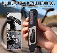 Kit d'outils de réparation de vélo multifonctionnel, ensemble d'entretien portable pour le cyclisme avec leviers de pneus, clés hexagonales et clés à cliquet
