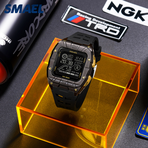 นาฬิกาข้อมือผู้ชาย SMAEL 8127 ทรงสี่เหลี่ยม ดีไซน์ลำลอง ตัวเรือน ABS สาย PU พร้อมปฏิทิน จับเวลา แสดงผลเรืองแสง กันน้ำ 50 เมตร นาฬิกาอิเล็กทรอนิกส์ - Product Image 6