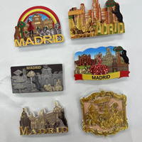 Aimant de réfrigérateur de sublimation en résine époxy tous les pays peinture à la main de ville machine peinture aimant de réfrigérateur magnétique