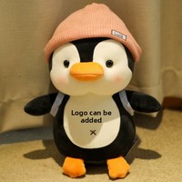Peluche pingouin de dessin animé douce avec rembourrage en coton PP pour filles de 8 à 13 ans, cadeau d'anniversaire, poupée à câliner