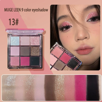 Palette de fards à paupières MUGELEEN en tissu tricoté, 9 nuances, tons terreux mats, orange, marron, scintillants, pailletés, chocolat, maquillage pour les yeux