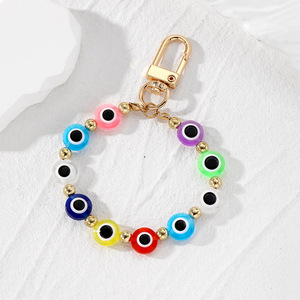 Porte-clés œil turc porte-bonheur bohème fait main, bracelet perlé, anneau porte-clés pour femmes et filles, pendentifs de sac à main, cadeaux de bijoux DIY - Product Image 3
