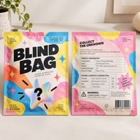 Sachets d'emballage plastique thermoscellables personnalisés, colorés, à trois soudures latérales, pour mini-jouets, objets de collection, cadeaux mystères et bonbons