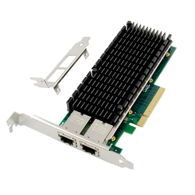 PCI-E8X 10-Gigabit Server Network Card X540T2 Dual Power Ports Directly Connected to Machine Vision