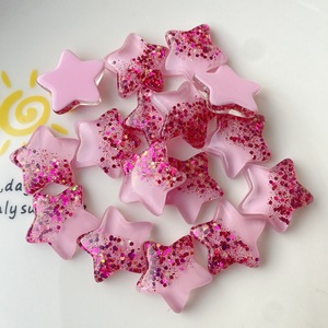 100 unids/bolsa púrpura rosa azul amarillo brillo estrella de cinco puntas dijes de resina para Slime funda móvil llavero DIY decoración artesanal - Product Image 4