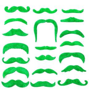 60Ct St. Patrick's Day Green Moustache-Auto-Adhésif <span class=keywords><strong>Barbe</strong></span> Shamrock Party Supplies Favors Costume Accessoire - Product Image 1