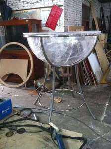 Modern Polished Metal Display <b>Stand</b> With Acrylic Sphere For Art Decoration Freestanding Vertical Tiered <b>Shelf</b> - Product Image 5