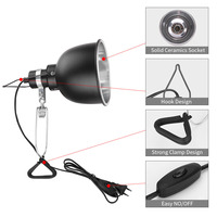 Lampe chauffante pour reptiles, tortues et lézards, à fixation par pince ou suspendue, DG01