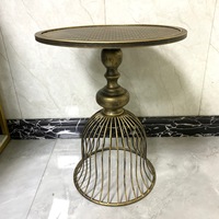 Table d'appoint industrielle en fer forgé style loft, table basse vintage bronze antique pour hôtel, restaurant, café, vente en gros commerciale - Offre Spéciale