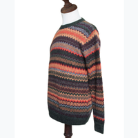 Pull en tricot côtelé à col rond classique pour homme, à manches longues, en jacquard