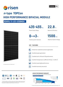 Stock DE LA UE 455W <span class=keywords><strong>Titan</strong></span> 1500VDC Módulo bifacial de aumentado para paneles solares Topcon Media celda tipo N - Product Image 2