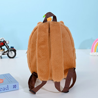 Sac à dos unisexe en coton avec fermeture éclair, motif capybara de dessin animé mignon, en peluche, vente en gros
