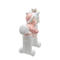 Ttlife — décoration en polyrésine, accessoire pour bébé avec cheval à bascule de couleur rose